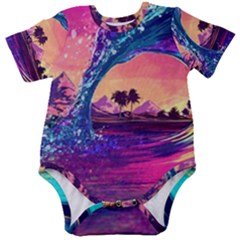 Retro Wave Ocean Baby Short Sleeve Bodysuit