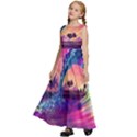 Retro Wave Ocean Kids  Satin Sleeveless Maxi Dress View2