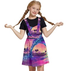 Retro Wave Ocean Kids  Apron Dress