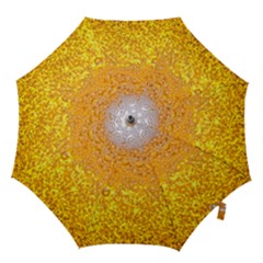 Texture Pattern Macro Glass Of Beer Foam White Yellow Bubble Hook Handle Umbrellas (large) by uniart180623