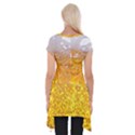 Texture Pattern Macro Glass Of Beer Foam White Yellow Bubble Short Sleeve Side Drop Tunic View2