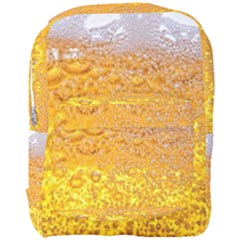 Texture Pattern Macro Glass Of Beer Foam White Yellow Bubble Full Print Backpack by uniart180623