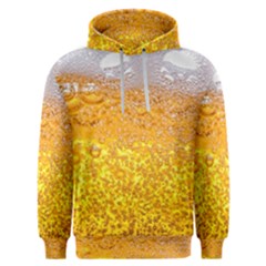 Texture Pattern Macro Glass Of Beer Foam White Yellow Bubble Men s Overhead Hoodie