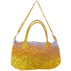 Texture Pattern Macro Glass Of Beer Foam White Yellow Bubble Removable Strap Handbag by uniart180623