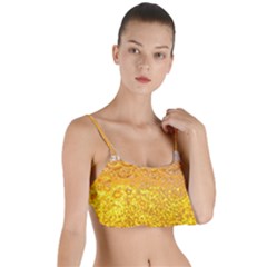 Texture Pattern Macro Glass Of Beer Foam White Yellow Bubble Layered Top Bikini Top  by uniart180623