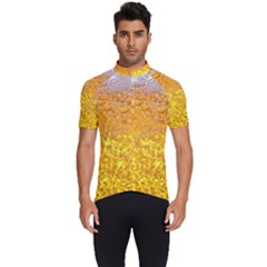 Texture Pattern Macro Glass Of Beer Foam White Yellow Bubble Men s Short Sleeve Cycling Jersey by uniart180623