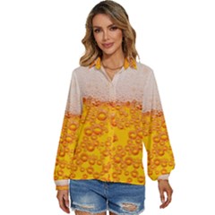 Beer Texture Drinks Texture Women s Long Sleeve Button Up Shirt