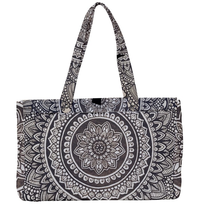 Mandala Circles Drawing Pattern Canvas Work Bag