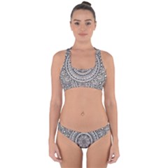 Mandala Circles Drawing Pattern Cross Back Hipster Bikini Set by uniart180623