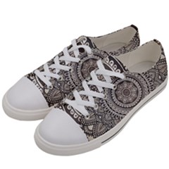 Mandala Circles Drawing Pattern Men s Low Top Canvas Sneakers by uniart180623