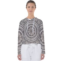 Mandala Circles Drawing Pattern Women s Slouchy Sweat by uniart180623