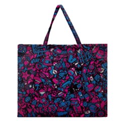 Grafitti Graffiti Abstract Artwork Digital Zipper Large Tote Bag by uniart180623