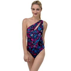 Grafitti Graffiti Abstract Artwork Digital To One Side Swimsuit by uniart180623