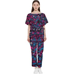 Grafitti Graffiti Abstract Artwork Digital Batwing Lightweight Chiffon Jumpsuit