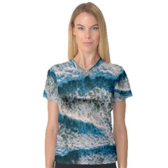 Waves Wave Nature Beach V-Neck Sport Mesh Tee