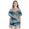 Waves Wave Nature Beach V-Neck Flutter Sleeve Top View1