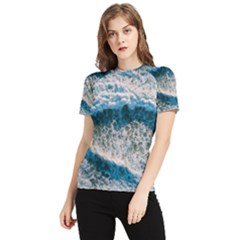 Waves Wave Nature Beach Women s Short Sleeve Rash Guard by uniart180623