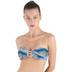 Waves Wave Nature Beach Twist Bandeau Bikini Top by uniart180623