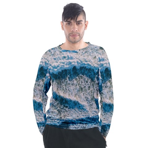 Waves Wave Nature Beach Men s Long Sleeve Raglan Tee by uniart180623