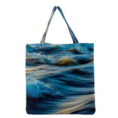 Waves Abstract Waves Abstract Grocery Tote Bag by uniart180623