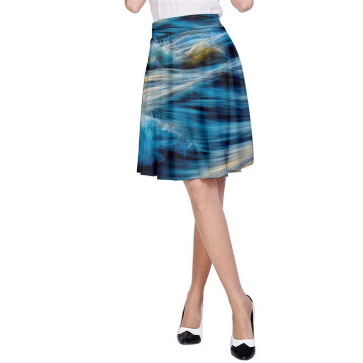 Waves Abstract Waves Abstract A-Line Skirt