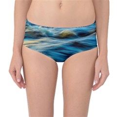 Waves Abstract Waves Abstract Mid-waist Bikini Bottoms by uniart180623