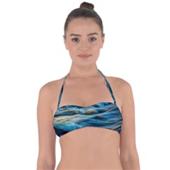 Waves Abstract Waves Abstract Tie Back Bikini Top by uniart180623