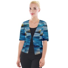 Waves Abstract Waves Abstract Cropped Button Cardigan by uniart180623