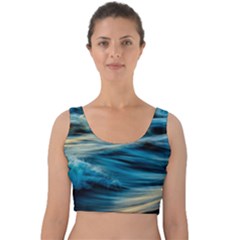 Waves Abstract Waves Abstract Velvet Crop Top by uniart180623