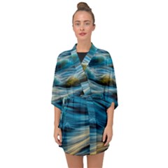 Waves Abstract Waves Abstract Half Sleeve Chiffon Kimono by uniart180623