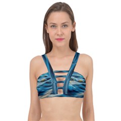 Waves Abstract Waves Abstract Cage Up Bikini Top by uniart180623