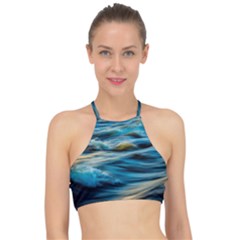 Waves Abstract Waves Abstract Halter Bikini Top by uniart180623