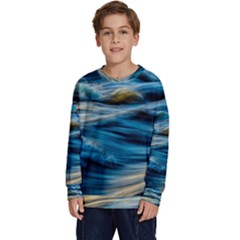 Waves Abstract Waves Abstract Kids  Crewneck Sweatshirt