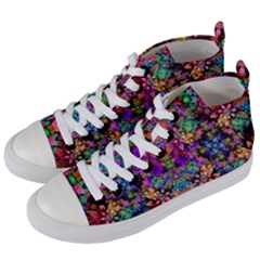 Flower Patterns Abstract Pattern Digital Art Women s Mid-top Canvas Sneakers by uniart180623