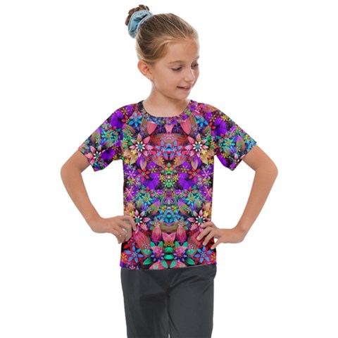 Flower Patterns Abstract Pattern Digital Art Kids  Mesh Piece Tee by uniart180623