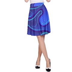 Spiral Shape Blue Abstract A-line Skirt by uniart180623