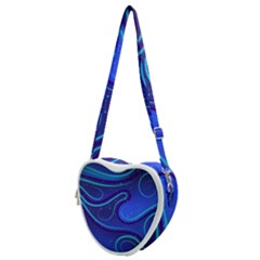 Spiral Shape Blue Abstract Heart Shoulder Bag by uniart180623