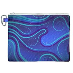 Spiral Shape Blue Abstract Canvas Cosmetic Bag (xxl) by uniart180623