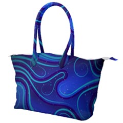 Spiral Shape Blue Abstract Canvas Shoulder Bag by uniart180623