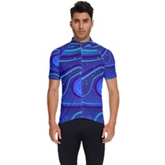 Spiral Shape Blue Abstract Men s Short Sleeve Cycling Jersey by uniart180623