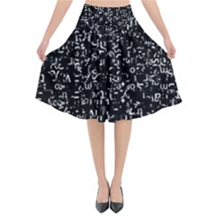 Abstract Secred Code Flared Midi Skirt by uniart180623