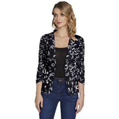 Abstract Secred Code Women s One-button 3/4 Sleeve Short Jacket