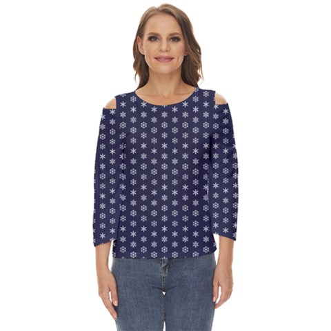 Snowflakes Abstract Snowflake Abstract Pattern Cut Out Wide Sleeve Top by uniart180623