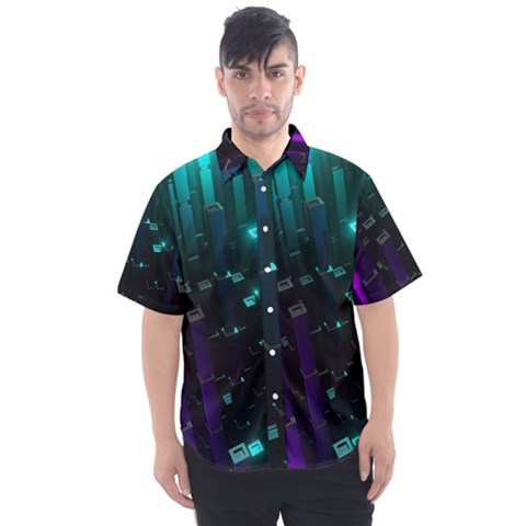 Abstract Building City 3d Men s Short Sleeve Shirt by uniart180623