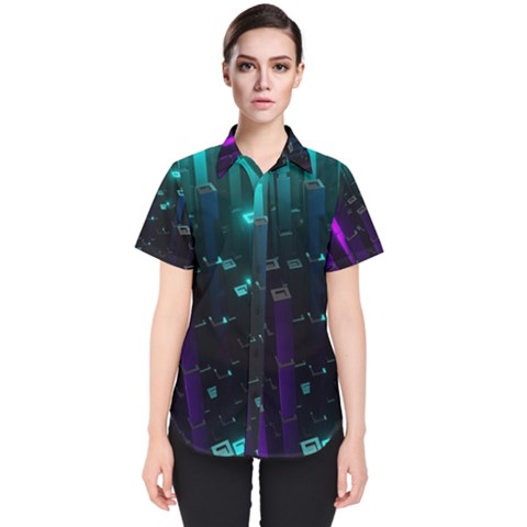 Abstract Building City 3d Women s Short Sleeve Shirt by uniart180623