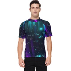 Abstract Building City 3d Men s Short Sleeve Rash Guard by uniart180623