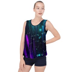 Abstract Building City 3d Bubble Hem Chiffon Tank Top by uniart180623