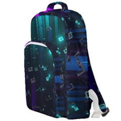 Abstract Building City 3d Double Compartment Backpack by uniart180623