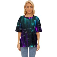 Abstract Building City 3d Oversized Basic Tee by uniart180623