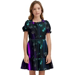 Abstract Building City 3d Kids  Puff Sleeved Dress by uniart180623